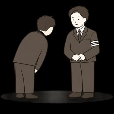 조문 예절 4단계 상주와 인사 일러스트